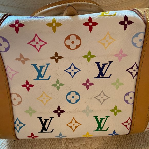 LOUIS VUITTON WHITE MONOGRAM MURAKAMI PRISCILLA Multicolor Bag Purse HOST PICK - Picture 9 of 16